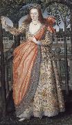 Robert Peake the Elder Portrait of a Lady of the Hampden family oil on canvas